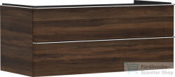 Hansgrohe XELU Q 118x57 cm-es 2 fiókos fali szekrény pulthoz, króm fogantyúval, sötét dió 54085000 (54085000)