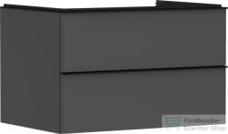 Hansgrohe XELU Q 78x57 cm-es 2 fiókos fali szekrény pulthoz, matt fekete fogantyúval, matt gyémántszürke 54075670 (54075670)