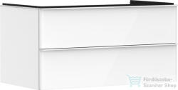 Hansgrohe XELU Q 98x57 cm-es 2 fiókos fali szekrény pulthoz, matt fehér fogantyúval, fényes fehér 54078700 (54078700)