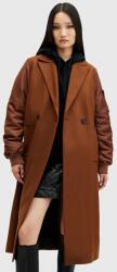 AllSaints gyapjú kabát PAULAH barna, átmeneti, kétsoros gombolású, W007OZ - barna 34