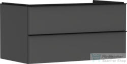 Hansgrohe XELU Q 98x57 cm-es 2 fiókos fali szekrény pulthoz, matt fekete fogantyúval, matt gyémántszürke 54079670 (54079670)