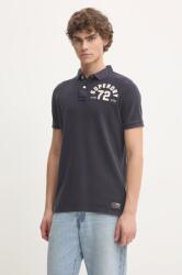 Superdry pamut póló sötétkék, nyomott mintás, M1110396A-98T - sötétkék XL