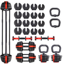 HMS Egykezes / kétkezes variálható súlyzó / kettlebell HMS SGR18 PRO SET 2V1 40 KG (ABI-17-57-071) Súlytárcsa