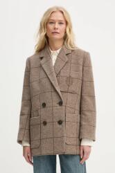By Malene Birger blézer gyapjú keverékből RAILEY bézs, mintás, kétsoros gombolású, Q72631004 - bézs 36