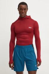 Under Armour edzős pulóver ColdGear Elite bordó, sima, kapucnis, 1386944 - burgundia L