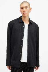 AllSaints pamut ing FOSTER férfi, galléros, fekete, relaxed, M004PB - fekete S