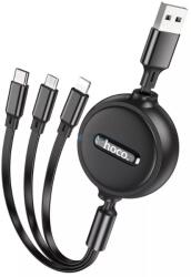 hoco. X75 - 3in1 kábel - USB - Lightning / Type-C / MicroUSB fekete kábel 2A, 1m