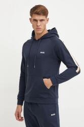 HUGO BOSS pamut melegítőfelső sötétkék, férfi, nyomott mintás, kapucnis, 50527559 - sötétkék L