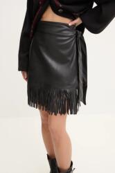 Never Fully Dressed szoknya Vegan Leather Mini Fringe Jaspre fekete, mini, ceruza fazonú, NFDSK591 - fekete M