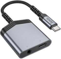 hoco. LS39 adapter - 2in1 Type-C (USB-C) / Audio (jack) + Type-C adapter, szürke
