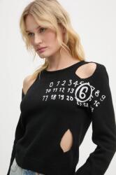 MM6 Maison Margiela gyapjú pulóver könnyű, női, fekete, S62NH0034. M13071 - fekete L
