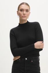 ANSWEAR pulóver könnyű, női, fekete, félgarbó nyakú - fekete S/M - answear - 4 740 Ft