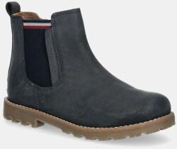 Tommy Hilfiger gyerek télicipő bőrből sötétkék, T1X5-33700 - sötétkék 31