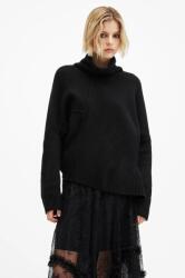 AllSaints gyapjú pulóver LOCK ROLL női, fekete, garbónyakú, W132KB - fekete L