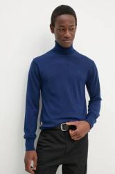 G-Star RAW gyapjú pulóver könnyű, férfi, sötétkék, garbónyakú, D25177-D847 - sötétkék M