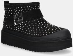 Tory Burch velúr hócipő Mellow Shearling Stud Platform Boot fekete, 165420-006 - fekete Női 40