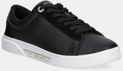 Tommy Hilfiger bőr sportcipő CHIC COURT SNEAKER fekete, FW0FW08123 - fekete Női 37