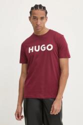 HUGO pamut póló rózsaszín, férfi, nyomott mintás, 50467556 - piros XL