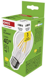 EMOS LED izzó Filament A60 / E27 / 3, 4 W (40 W) / 470 lm / Természetes fehér ZF5D23 (ZF5D23)