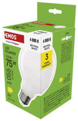EMOS LED izzó Filament G95 / E27 / 7, 8 W (75 W) / 1055 lm / Természetes fehér ZF2D53 (ZF2D53)