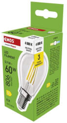 EMOS LED izzó Filament Mini Globe / E14 / 5, 9 W (60 W) / 806 lm / Természetes fehér ZF1D43 (ZF1D43)