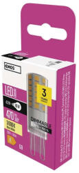 EMOS LED izzó Classic JC / G9 / 4, 2 W (40 W) / 470 lm / meleg fehér / dimmelhető ZQ9125D (ZQ9125D)