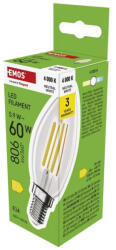 EMOS LED izzó Filament gyertya / E14 / 5, 9 W (60 W) / 806 lm / Természetes fehér ZF3D43 (ZF3D43)