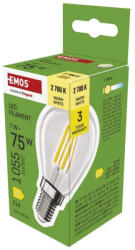 EMOS LED izzó Filament Mini Globe / E14 / 7 W (75 W) / 1055 lm / meleg fehér ZF1D52 (ZF1D52)
