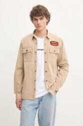 Superdry pamut ing férfi, galléros, bézs, regular, M4010891A-5YE - bézs L