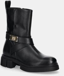 Tommy Hilfiger bőr csizma BIKER LEATHER fekete, női, platformos, FW0FW08313 - fekete Női 36