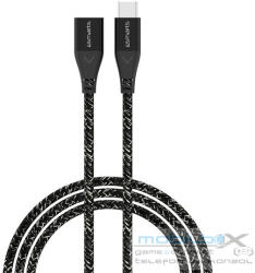 4smarts Extension USB / USB-C hosszabbító kábel / adapter, 60W, 1.5m, fekete / szürke - mobil-box