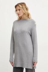 ANSWEAR pulóver könnyű, női, szürke, félgarbó nyakú - szürke S/M