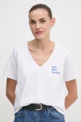 Drivemebikini pamut póló Sole Mare női, fehér - fehér M