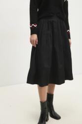 Answear Lab pamut szoknya fekete, midi, harang alakú - fekete L - answear - 15 990 Ft
