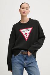 Guess Jeans pamut pulóver könnyű, fekete, W4BR12 Z3HM1 - fekete M