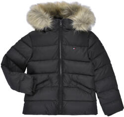 Tommy Hilfiger Geci Fete ESSENTIAL DOWN FUR HOOD JACKET Tommy Hilfiger Negru 10 ani