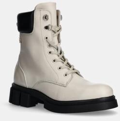 Tommy Hilfiger bőr bakancs LACE-UP BIKER LEATHER fehér, női, platformos, FW0FW08167 - fehér Női 40