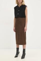 Answear. LAB szoknya barna, midi, ceruza fazonú - barna L - answear - 11 990 Ft