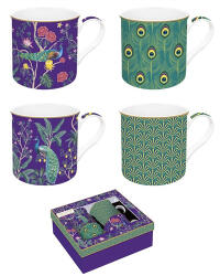 Easy Life Porcelán bögreszett 4db-os, 300ml, dobozban, Atmosphere, Imperial Peacock (179IMPP)
