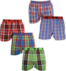 Styx 5PACK Többszínű férfi klasszikus boxeralsó Styx sport gumi (5B0102784) S