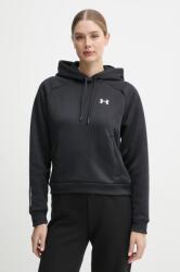 Under Armour felső Armour Fleece Pro fekete, női, sima, kapucnis, 1386504 - fekete S