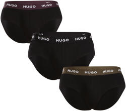 HUGO 3PACK Fekete HUGO férfi slip alsónadrág (50517879 989) S