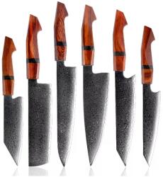  KI-35078 Damaszk konyhakés készlet - 6db / Barna