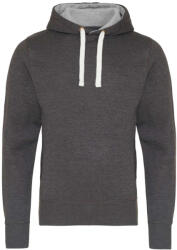Just Hoods Uniszex vastag oldalzsebes bélelt kapucnis pulóver AWJH100, Charcoal-L (awjh100ch-l)