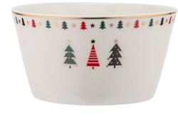 Altom Design Karácsonyi porcelán tálka / mélytányér - 620 ml - apró karácsonyfák minták (IMO-ALT-01010052580-335629)
