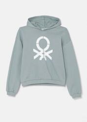 Benetton gyerek melegítőfelső pamutból zöld, nyomott mintás, kapucnis, 3J68C203Q - zöld 122