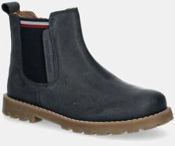 Tommy Hilfiger gyerek télicipő bőrből sötétkék, T1X5-33700 - sötétkék 27