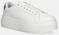 Calvin Klein bőr sportcipő BOLD FLATF LOW MIX OHB fehér, YW0YW01632 - fehér Női 40