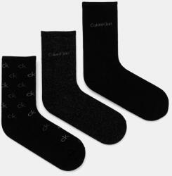 Calvin Klein zokni 3 pár fekete, női, 701229444 - fekete Univerzális méret