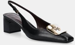 Tory Burch bőr flip-flop Georgia Slingback fekete, magassarkú, nyitott sarokkal, 156479-006 - fekete Női 40